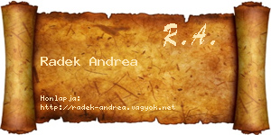 Radek Andrea névjegykártya